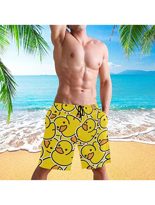 visesunny Fashion Cool Style Men's Beach Shorts Swim Trunks Quick Dry Casual Polyester Swim Shorts with Pockets S-XXL
