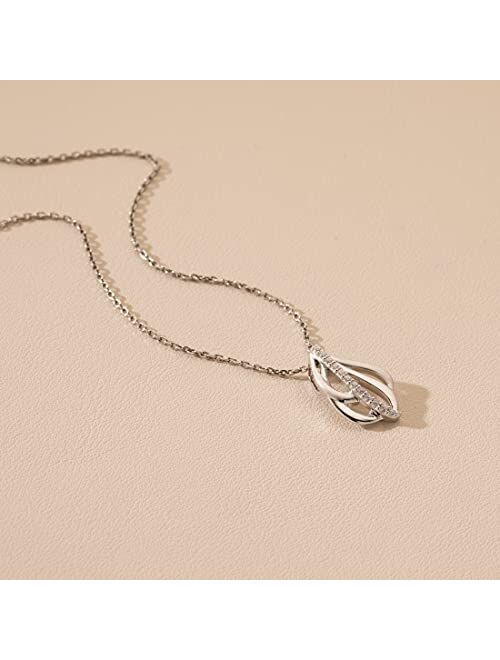 Peora Sterling Silver Infinite Loop Pendant Necklace with 17 inch Chain + 3 inch extender