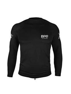 BPS Men's UPF 50+ Long Sleeve Swim Shirt/Rash Guard with Sun Protection