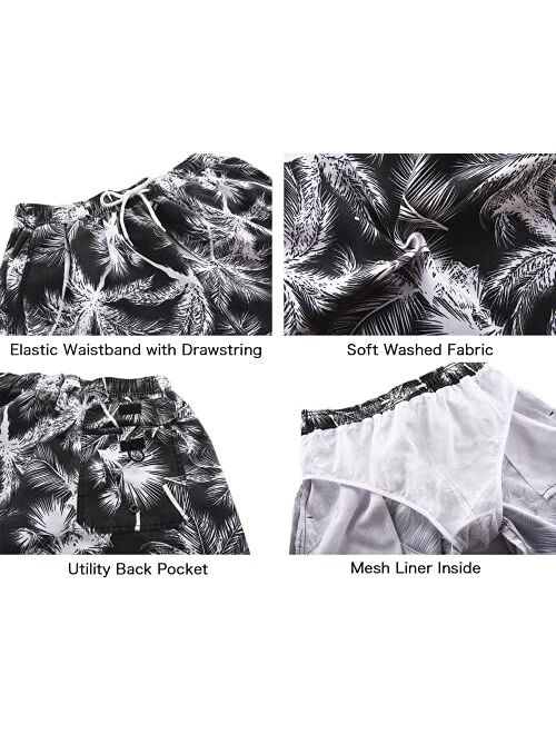 Nonwe Men's Swim Trunks Beachwear Outdoor Quick Dry Retro Soft Washed Drawstring Board Short