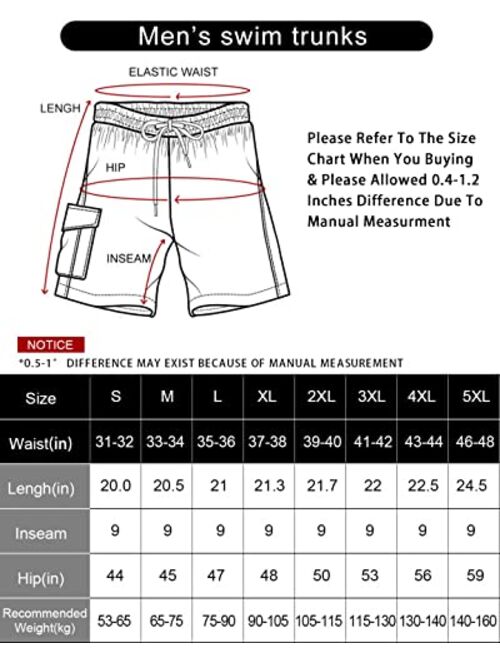 iCKER Mens Swim Trunks Quick Dry Bathing Suits Summer Holiday Beach Board Shorts