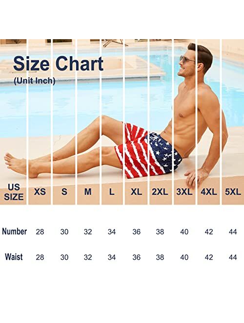 BRISIRA Swim Trunks Men Quick Dry Swim Shorts 5 inch Inseam Stretch Water Beach Shorts with Compression Liner Zipper Pocket