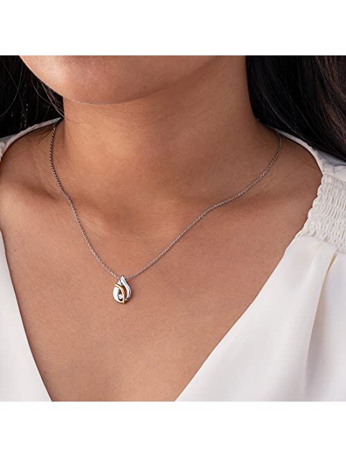 Peora 925 Sterling Silver Raindrop Pendant Necklace for Women with 17 inch Chain + 3 inch extender, Hypoallergenic Fine Jewelry