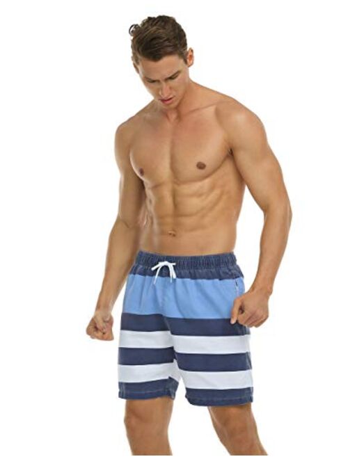 Nonwe Mens Swim Board Shorts Retro Washed Quick Dry Lightweight Beach Shorts
