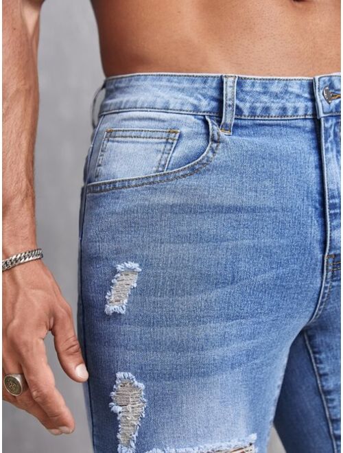 SHEIN Men Ripped Skinny Jeans