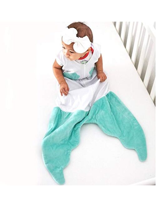 Blankie Tails| Baby Blanket, Double Sided Super Soft and Cozy Minky Fleece Blanket, Machine Washable Wearable Blanket (Baby Shark,Medium)