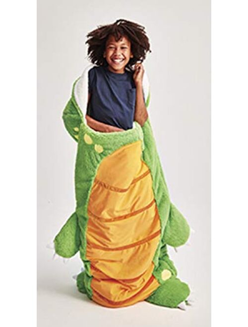 iscream 73" x 25" Faux Sherpa-Lined Plush Fleece Zippered Sleeping Bag - Fun & Games Collection