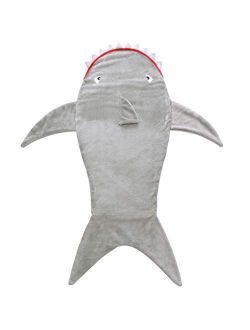 lehaha 3D Cartoon Shark Tail Sofa Beach Blanket, Animal Flannel Sleeping Bag for Kids