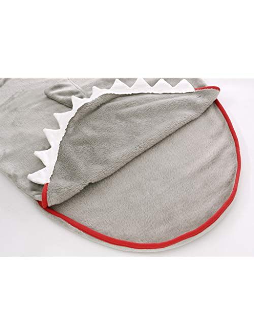 lehaha 3D Cartoon Shark Tail Sofa Beach Blanket, Animal Flannel Sleeping Bag for Kids
