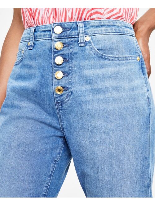 MICHAEL MICHAEL KORS Women's Selma Button-Fly Cropped Jeans