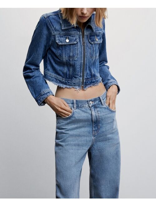 MANGO Women's High-Waist Wideleg Jeans