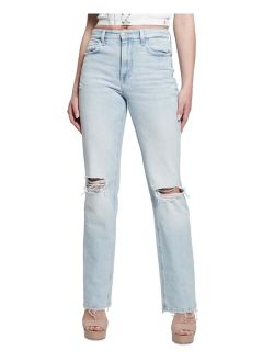 Women's 80s Destroyed High Rise Straight-Leg Jeans