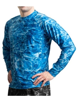 Aqua Design Mens Rash Guard Long Sleeve Water Shirt, Swimming Shirts for Men