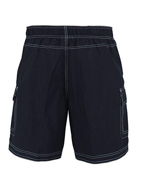 U.S. Apparel US Apparel Men's Solid Color Cargo Style Microfiber Board Shorts Available in 3XL, 4XL and 5XL