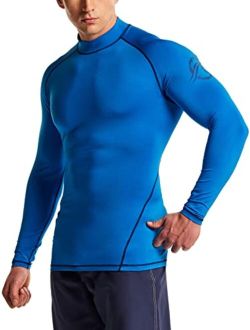 Men's UPF 50  Rash Guard, UV/SPF Long Sleeve Swim Shirt, Dry Fit Water Beach Surf Wetsuit Top