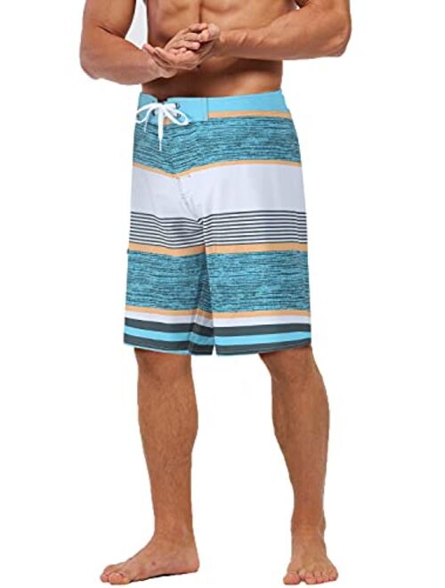 Yaluntalun Men's Swim Trunks Long Quick Dry Beach Board Shorts with Mesh Lining Beachwear