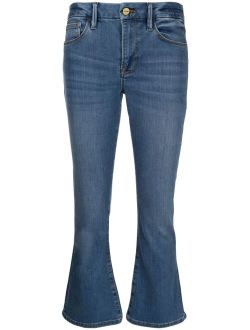 low-rise flared jeans
