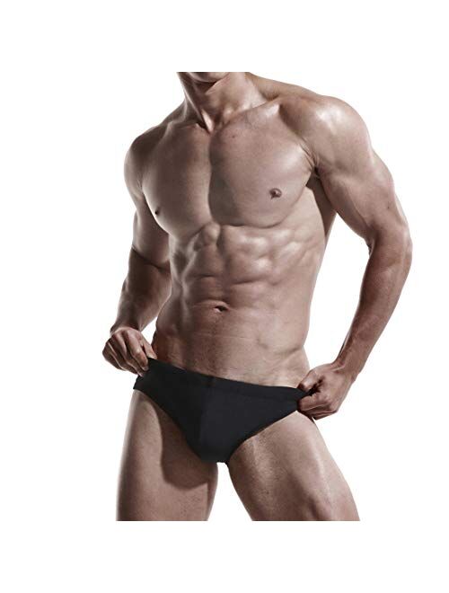 AIMPACT Mens Vintage Swim Briefs Sexy Bikini Swimwear Quick Dry Retro Swimsuit with Print