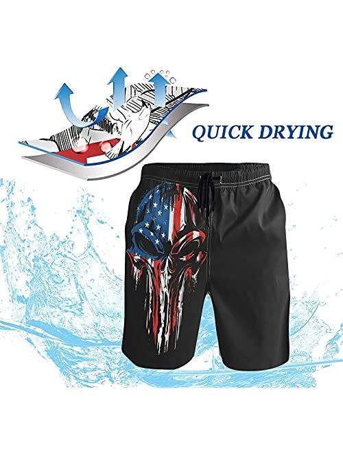 RURUTONG Mens Swim Trunks Men's Sportwear Quick Dry Board Shorts with Mesh Lining
