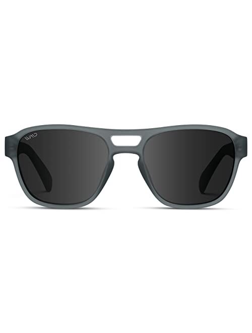WearMe Pro Polarized Rectangular Sunglasses with Frosted Frame and 100% UV and UVB Protection for Men and Women