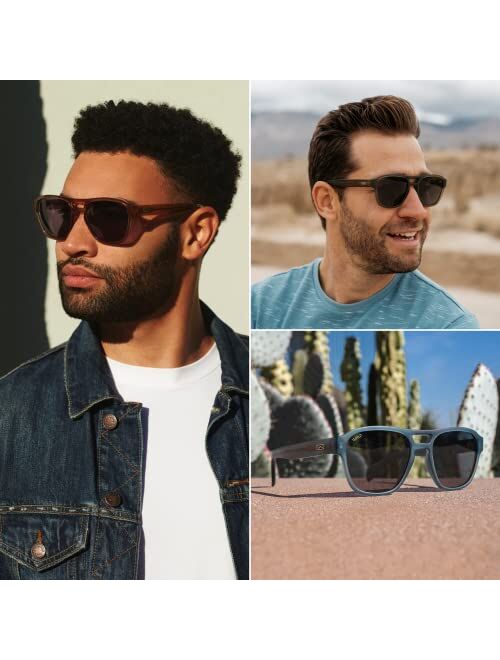WearMe Pro Polarized Rectangular Sunglasses with Frosted Frame and 100% UV and UVB Protection for Men and Women