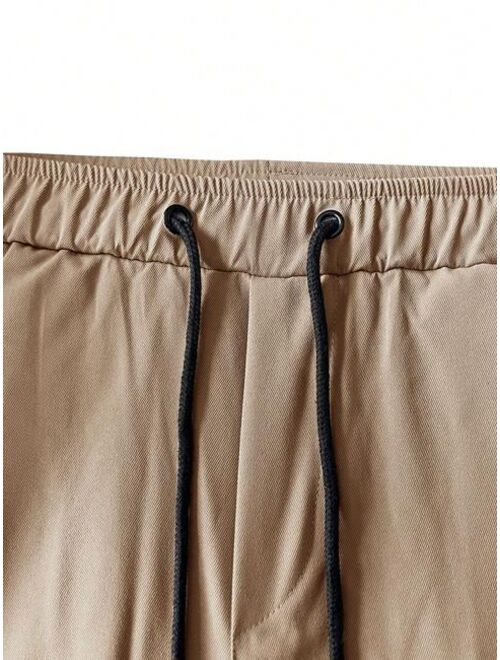 Shein Men Flap Pocket Side Drawstring Waist Cargo Pants