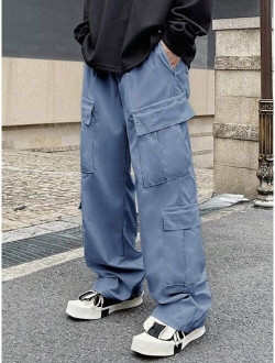 Men Flap Pocket Side Cargo Pants