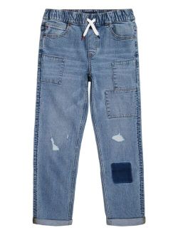 Big Boys Patched Pull-On Denim Jeans