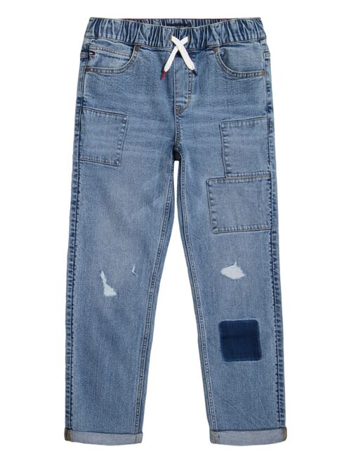 TOMMY HILFIGER Big Boys Patched Pull-On Denim Jeans