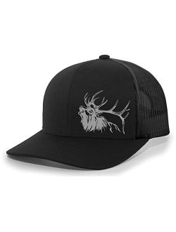 Elk Antlers Mens Mesh Back Trucker Hat Baseball Cap
