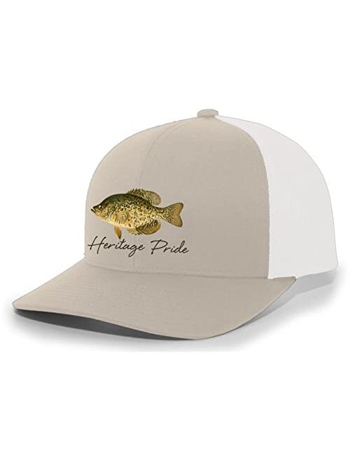 Heritage Pride Freshwater Fish Collection Crappie Fishing Mens Embroidered Mesh Back Trucker Hat Baseball Cap