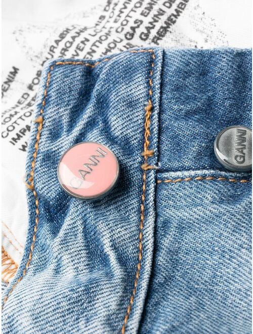 GANNI seam-detail wide-leg jeans