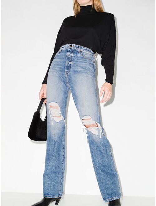 KHAITE Danielle high-waisted distressed jeans