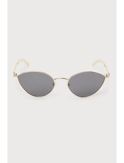Banbe Eyewear The Palvin Gold Small Oval Sunglasses