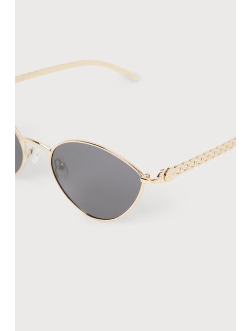 Banbe Eyewear The Palvin Gold Small Oval Sunglasses