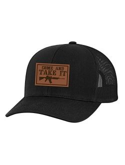 Men's Come and Take It 2nd Amendment Gun Firearms Mesh Back Trucker Hat