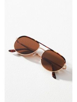 Tortoise-Bar Aviator Sunglasses