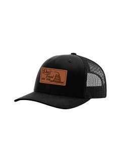 Laser Engraved Leather Patch Patriot Pride Collection Collection Mesh Back Trucker Hat
