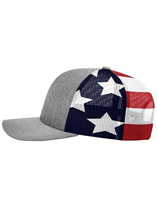 Heritage Pride Semi Automatic AR-15 Embroidered American Flag Mesh Back Trucker Hat