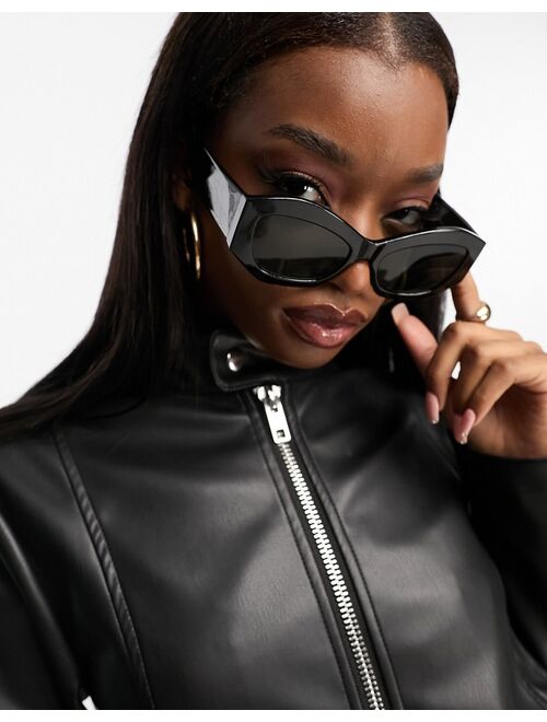 ASOS DESIGN chunky angular cat eye sunglasses