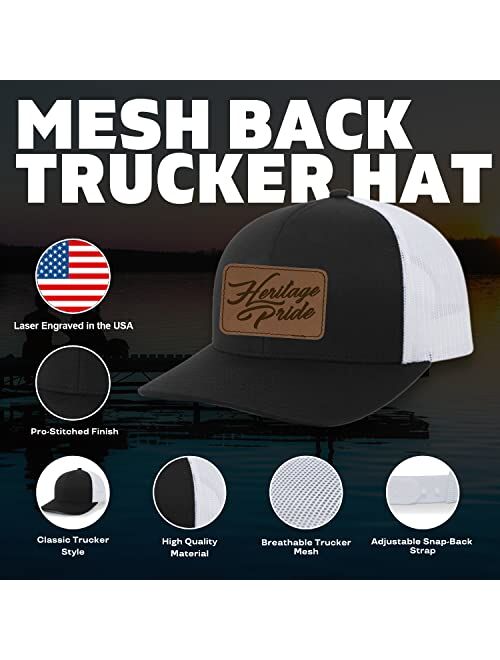 Heritage Pride Mens Buffalo Hat Embroidered Buffalo Mountain Forest Tamarack Mens Mesh Back Trucker Hat Baseball Cap