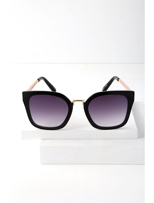 Lulus Augusta Black Sunglasses