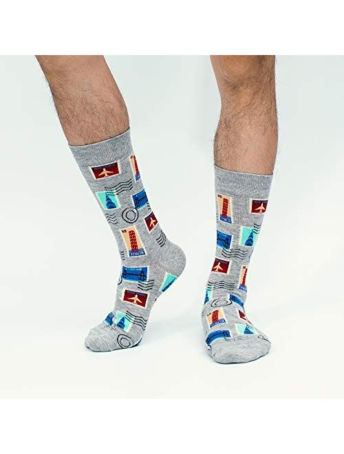 BONANGEL Men's Fun Dress Socks-Colorful Funny Novelty Crew Socks Pack,Crazy Socks Gifts for Men