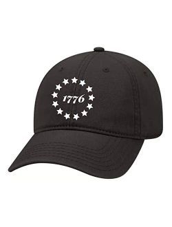 1776 Embroidered 13 Stars Betsy Ross Flag Unisex Fit Dad Hat with Metal Buckle Back