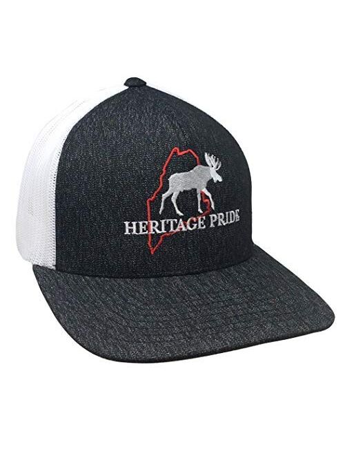 Heritage Pride Maine Moose State Pride Trucker Mesh Hat Black Heather Black Mesh