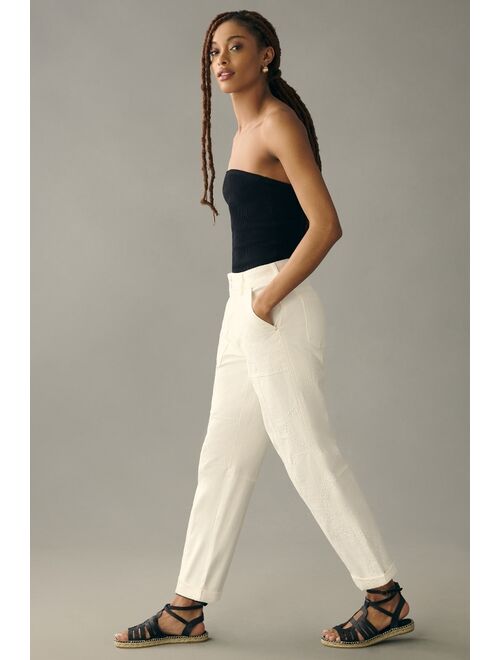 Pilcro The Wanderer Relaxed Embroidered Eyelet Pants