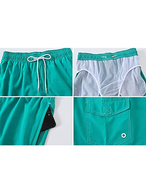 yuyangdpb Men's Swim Trunks 9" Quick Dry Swim Shorts with Mesh Lining Beach Board Shorts