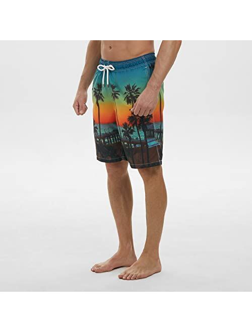 SIX ISLANDS Mens Swim Trunks Recycled Plastic Fabric 9 Inches Long Big and Tall Bathing Suit Boarshorts