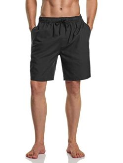 Men's 11 Inches Swim Trunks, Quick Dry Beach Board Shorts, Bathing Suits with Inner Mesh Lining and Pocket