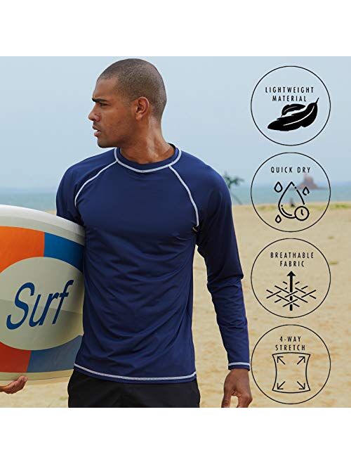 RIQUSTCC Men UPF 50+ Protect UV T-Shirt Long Sleeve Performance Fishing Shirt